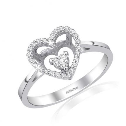 0.14 ct. Kalpli Pırlanta Fantazi Yüzük