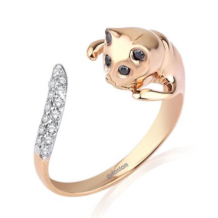 0.15 ct. Kedili Pırlanta Fantazi Yüzük