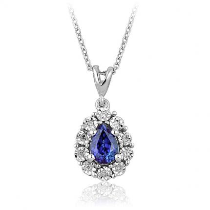 0.76 ct. Pırlanta Safir Kolye