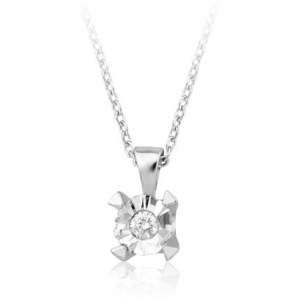 0.40 ct. Görünümlü Pırlanta Tektaş Kolye 