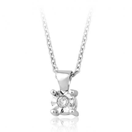 0.30 ct. Görünümlü Pırlanta Tektaş Kolye