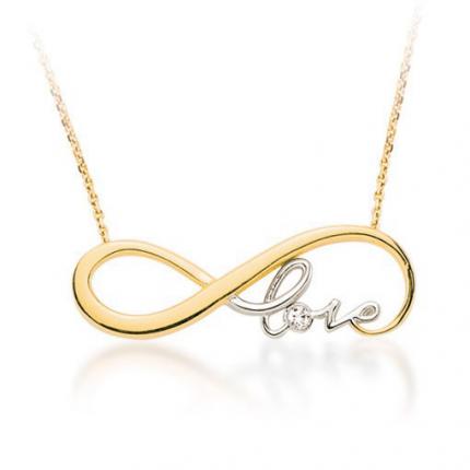 0.02 ct. Pırlanta Sonsuzluk Aşk Kolyesi