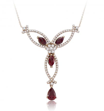 1.71 ct. Pırlanta Yakut Kolye