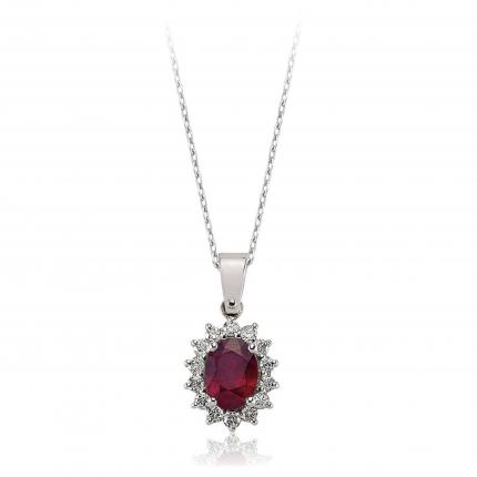 1.66 ct. Pırlanta Yakut Kolye