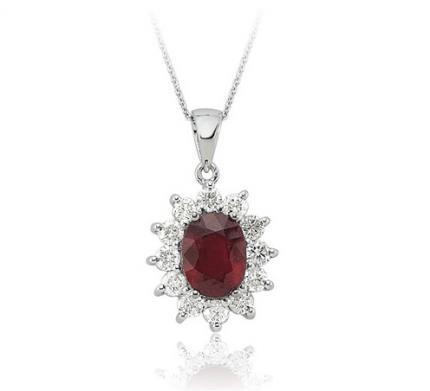 2.48 ct. Pırlanta Yakut Kolye