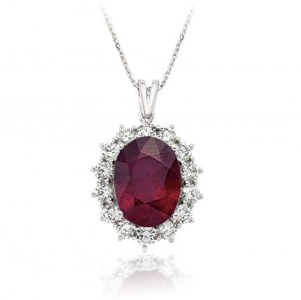 10.18 ct. Pırlanta Yakut Kolye