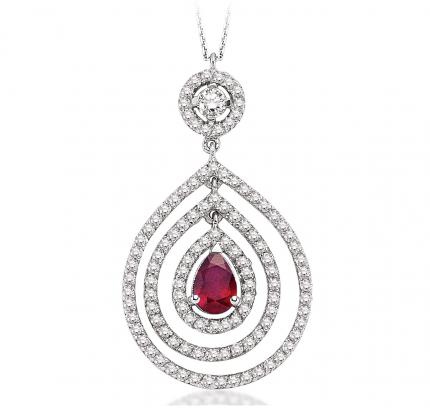1.13 ct. Pırlanta Yakut Kolye