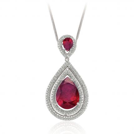 34.55 ct. Pırlanta Yakut Kolye