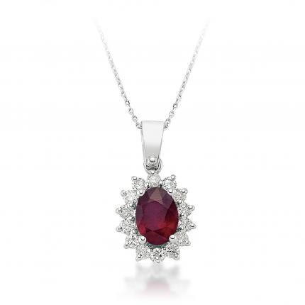 1.15 ct. Pırlanta Yakut Kolye