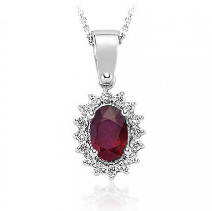 0.94 ct. Pırlanta Yakut Kolye