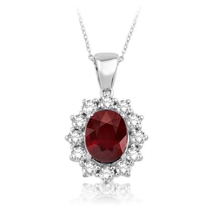 3.23 ct. Pırlanta Yakut Kolye
