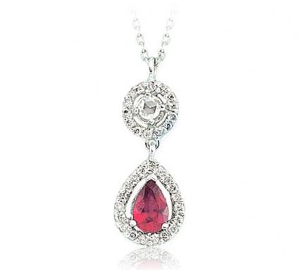 0.89 ct. Pırlanta Yakut Kolye