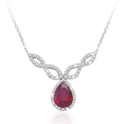 1.36 ct. Pırlanta Yakut Kolye