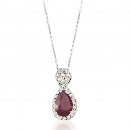 0.26 ct. Pırlanta Yakut Kolye