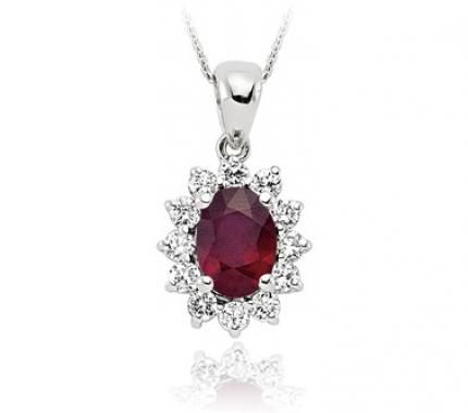 0.85 ct. Pırlanta Yakut Kolye