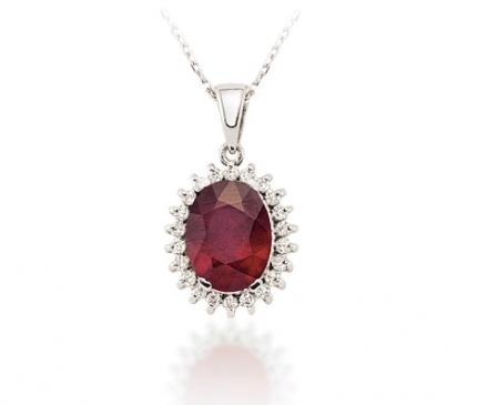2.80 ct Pırlanta Yakut Kolye
