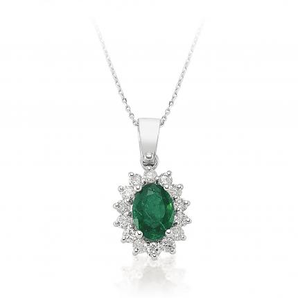 1.02 ct. Pırlanta Zümrüt Kolye