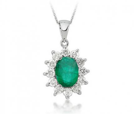 1.90 ct. Pırlanta Zümrüt Kolye