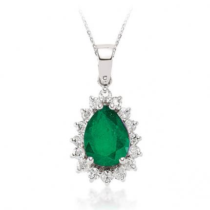 1.87 ct. Pırlanta Zümrüt Kolye