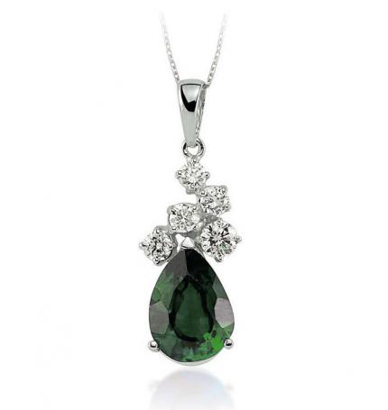 2.15 ct. Pırlanta Zümrüt Kolye