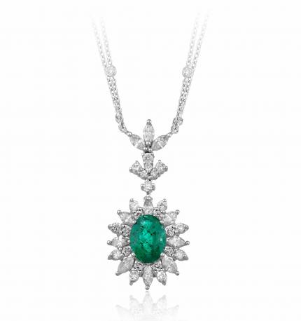 5.67 ct. Pırlanta Zümrüt Kolye