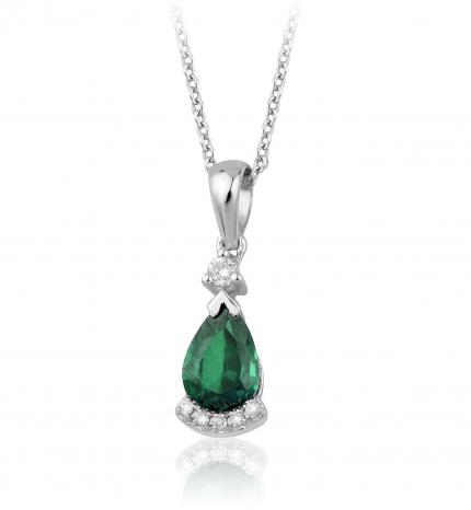 0.55 ct. Pırlanta Zümrüt Kolye