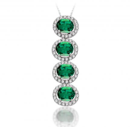 1.20 ct. Pırlanta Zümrüt Kolye