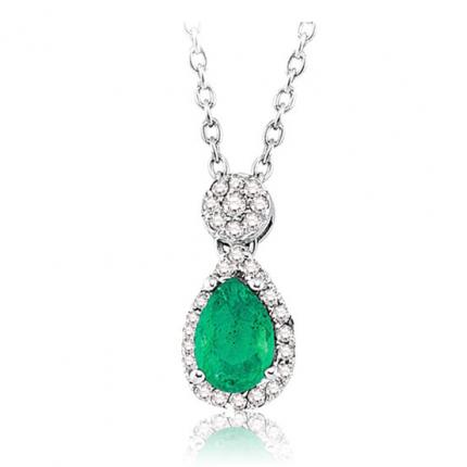 0.30 ct. Pırlanta Zümrüt Kolye