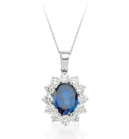3.21 ct. Pırlanta Safir Kolye