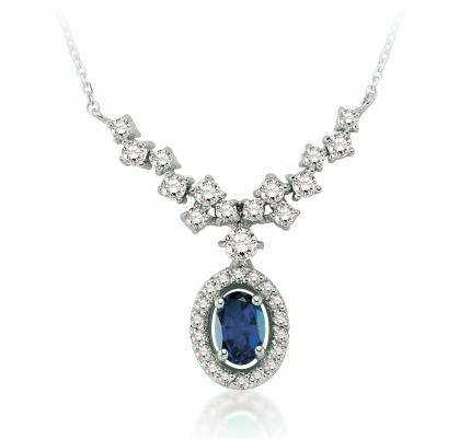 0.82 ct. Pırlanta Safir Yüzük