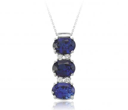3.08 ct. Pırlanta Safir Kolye