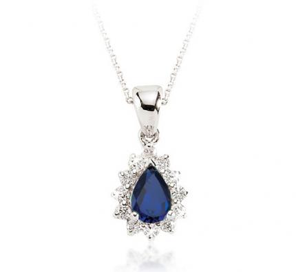 0.43 ct. Pırlanta Safir Kolye