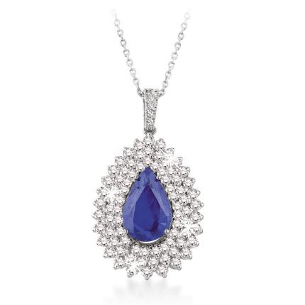 5.09 ct. Pırlanta Safir Kolye