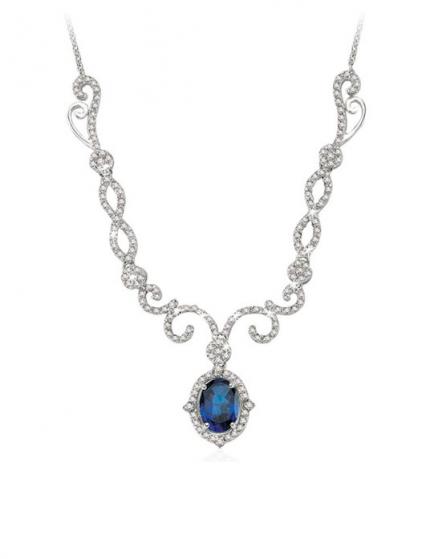 2.77 ct. Pırlanta Safir Kolye