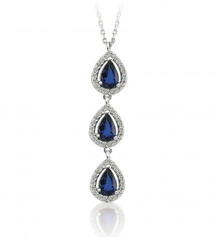 1.88 ct. Pırlanta Safir Kolye