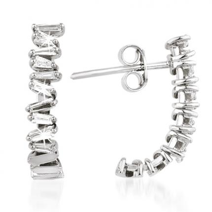 0.65ct. Baget Pırlanta Küpe 