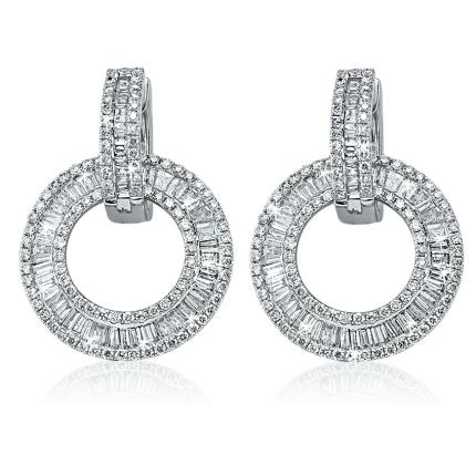 1.12 ct. Baget Pırlanta Küpe