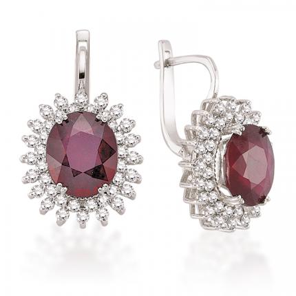 9.18 ct. Pırlanta Yakut Küpe