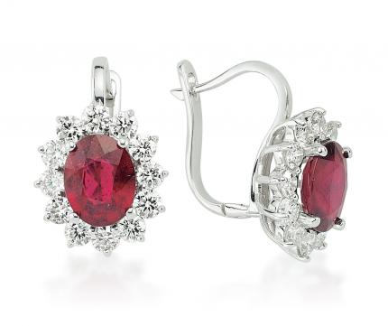 6.42 ct. Pırlanta Yakut Küpe