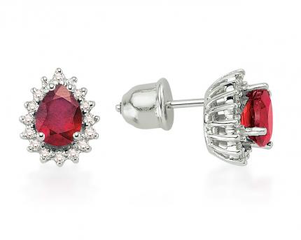 2.53 ct. Pırlanta Yakut Küpe