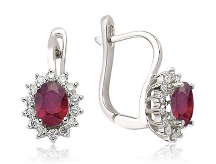 3.02 ct. Pırlanta Yakut Küpe