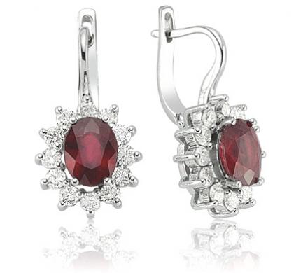 4.97 ct. Pırlanta Yakut Küpe