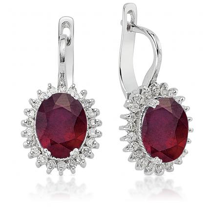 5.50 ct. Pırlanta Yakut Küpe