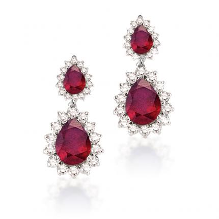 3.00 ct. Pırlanta Yakut Küpe