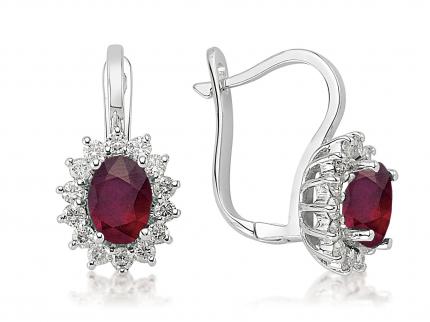 2.62 ct. Pırlanta Yakut Küpe