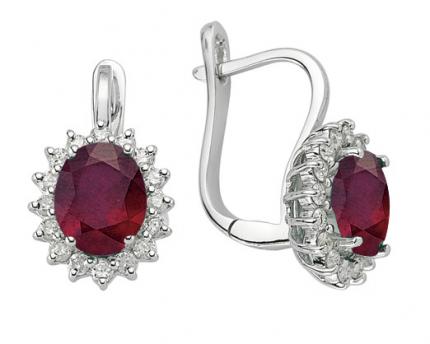 2.20 ct. Pırlanta Yakut Küpe