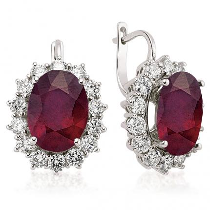 20.34 ct. Pırlanta Yakut Küpe