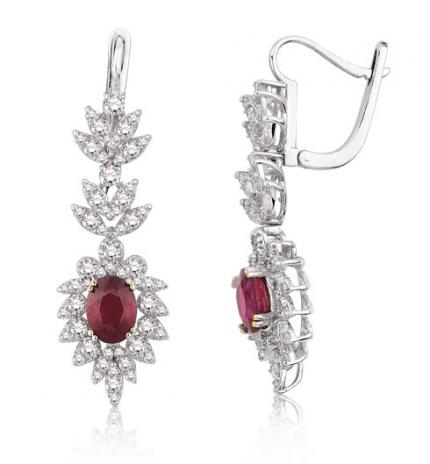 5.53 ct. Pırlanta Yakut Küpe