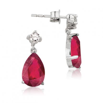 4.51 ct. Pırlanta Yakut Küpe