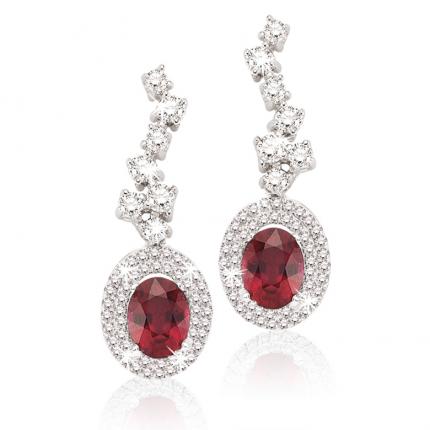 3.21 ct. Pırlanta Yakut Küpe